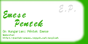 emese pentek business card
